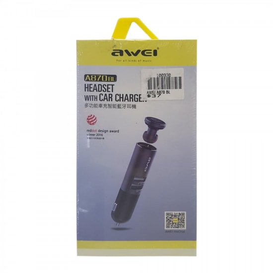 Awei A870BL Siyah Kulak İçi Bluetooth Kulaklık - 250mAh Pil, BT 5.0, Stereo Ses, Gürültü Önleme, Mikrofonlu