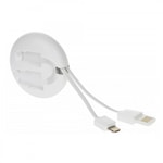 Remax RC-099t Beyaz 100cm Makaralı Lightning Şarj ve Data Kablosu - Plastik Gövde, Kompakt Tasarım, 1 Metre