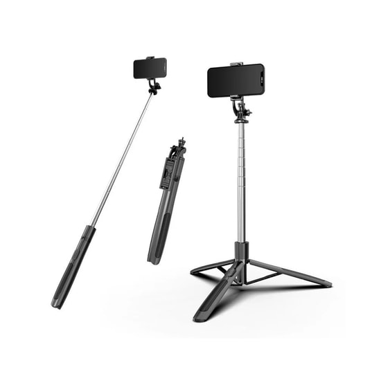 Nettech Q05 Taşınabilir Selfie Çubuk Monopod (NT-109893) - Siyah, Alüminyum Gövde, Bluetooth, Uzaktan Kumandalı