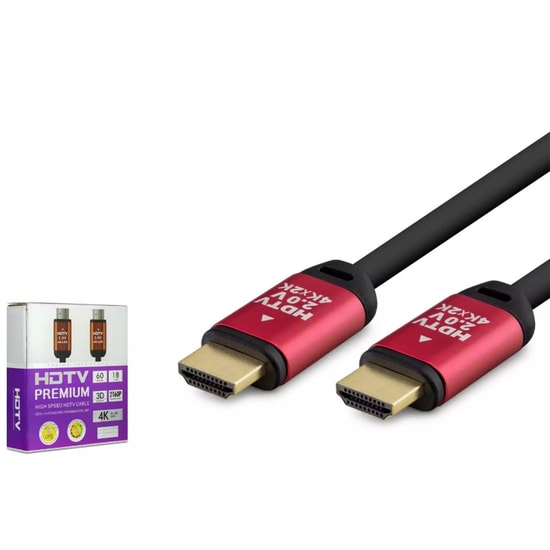 Hadron HDX2034 NT-103505 4K 500cm HDMI Kablo (Kırmızı) - 5 Metre Plastik, Ultra HD Görüntü ve Ses Aktarım Kablosu