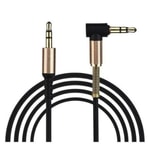 Nettech NT-103389 GOLD Between İp Örgü 100cm Aux Kablo - 3.5mm Stereo Ses Aktarımı, Altın Kaplama Uçlar, Gold
