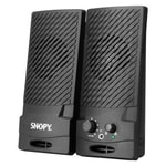 Snopy SN-510 1+1 3W Siyah USB Hoparlör - 2.0 Stereo Ses, Plastik Gövde, Kulaklık Girişi, Kompakt Masaüstü Tasarım 3W RMS