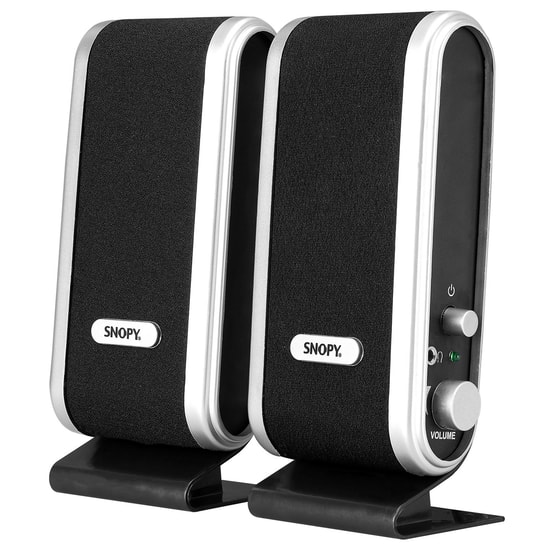 Snopy SN-820 Siyah/Gümüş 4W 2.0 Multimedia Hoparlör - LCD İnce Tasarım, USB Beslemeli, 3.5mm Jack, 1+1 Stereo Ses