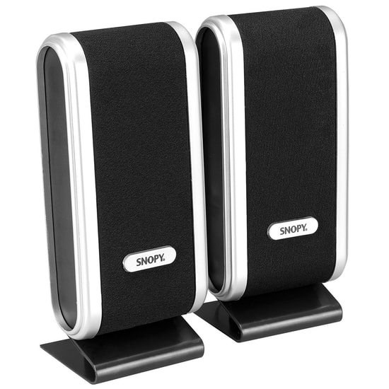 Snopy SN-820 Siyah/Gümüş 4W 2.0 Multimedia Hoparlör - LCD İnce Tasarım, USB Beslemeli, 3.5mm Jack, 1+1 Stereo Ses