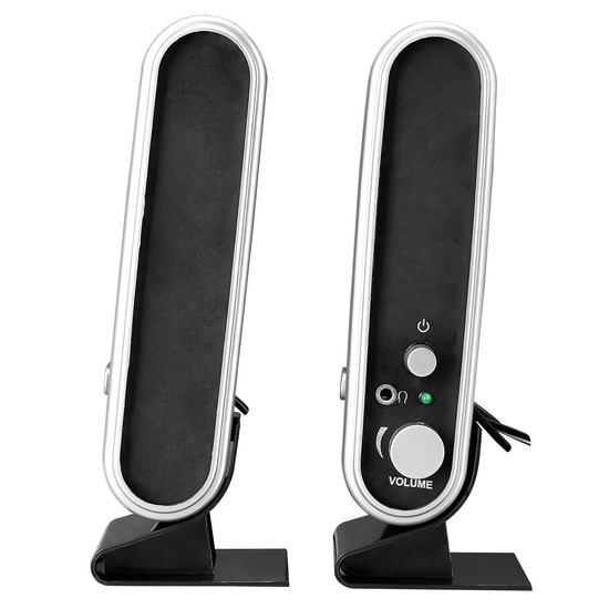 Snopy SN-820 Siyah/Gümüş 4W 2.0 Multimedia Hoparlör - LCD İnce Tasarım, USB Beslemeli, 3.5mm Jack, 1+1 Stereo Ses