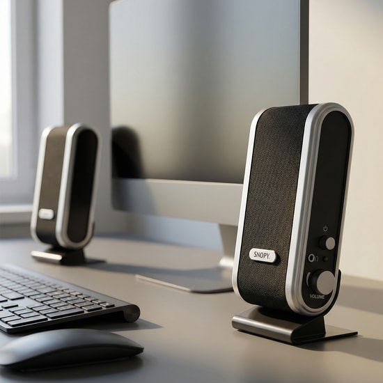 Snopy SN-820 Siyah/Gümüş 4W 2.0 Multimedia Hoparlör - LCD İnce Tasarım, USB Beslemeli, 3.5mm Jack, 1+1 Stereo Ses