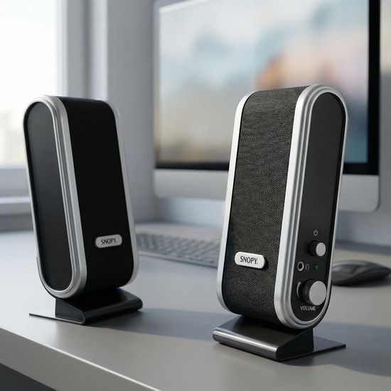 Snopy SN-820 Siyah/Gümüş 4W 2.0 Multimedia Hoparlör - LCD İnce Tasarım, USB Beslemeli, 3.5mm Jack, 1+1 Stereo Ses