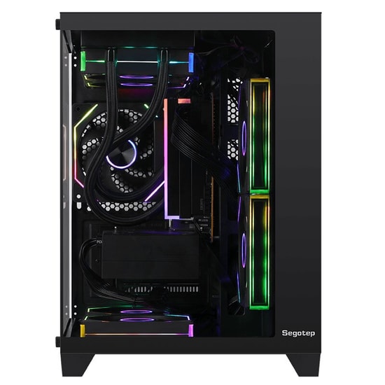 Segotep U502 Siyah 650W 80+ Mini Tower Gaming Kasa (U502-650W-SIYAH) - 3x ARGB Fan, mATX, 1x USB 3.0, HD Audio