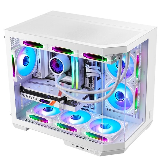 Segotep Lumi 3T Beyaz 750W 80+ Bronze Midi Tower Kasa (LUMI-3T-750W-BEYAZ) - 6x ARGB Fan, mATX, USB Type-C Çıkış