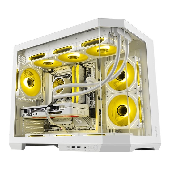 Segotep Lumi 3T Beyaz 750W 80+ Bronze Midi Tower Kasa (LUMI-3T-750W-BEYAZ) - 6x ARGB Fan, mATX, USB Type-C Çıkış