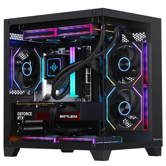 Segotep U502 Siyah 550W 80+ Mini Tower Gaming Kasa (U502-550W-SIYAH) - 3x ARGB Fan, mATX, 1x USB 3.0, HD Audio