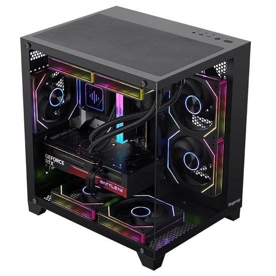 Segotep U502 Siyah 550W 80+ Mini Tower Gaming Kasa (U502-550W-SIYAH) - 3x ARGB Fan, mATX, 1x USB 3.0, HD Audio
