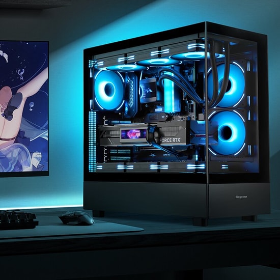 Segotep Endura Pro+ Siyah 850W 80+ Gold Midi Tower Kasa (ENDURA-PRO-850W-GOLD-SIYAH) - E-ATX, 6x ARGB Fan, PCIE 5.1