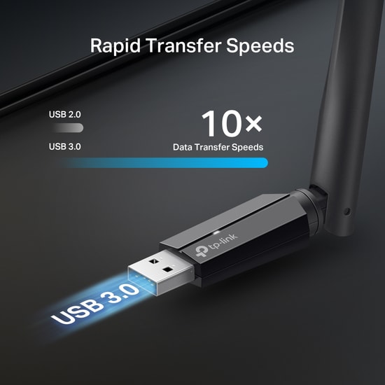 TP-Link Archer TBE400UPlus BE6500 Wi-Fi 7 Kablosuz USB Adaptör - Tri-Band, Yüksek Kazanımlı Anten, USB 3.0