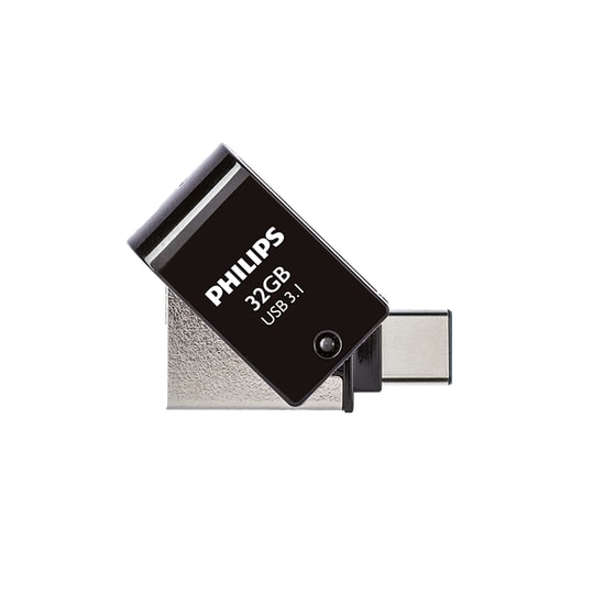 Philips FM32DC152B 32GB USB 3.1 Type-C Flash Bellek - 150MB/s Okuma Hızı, Çift Taraflı Kullanım, Metalik Gri Tasarım
