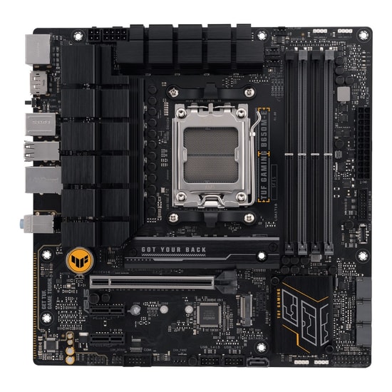 Asus TUF GAMING B650M-E AM5 DDR5 mATX Anakart - B650, 6400MHz, HDMI, 2xDP, Çift M.2, 2.5Gbit LAN, Aura RGB, USB 3.2