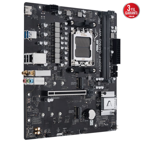 Asus EX-A620M-V7 WIFI AM5 DDR5 Anakart - AMD A620, 8000MHz, HDMI, Çift M.2, 2.5Gbit LAN, WiFi 6E, mATX, Aura RGB