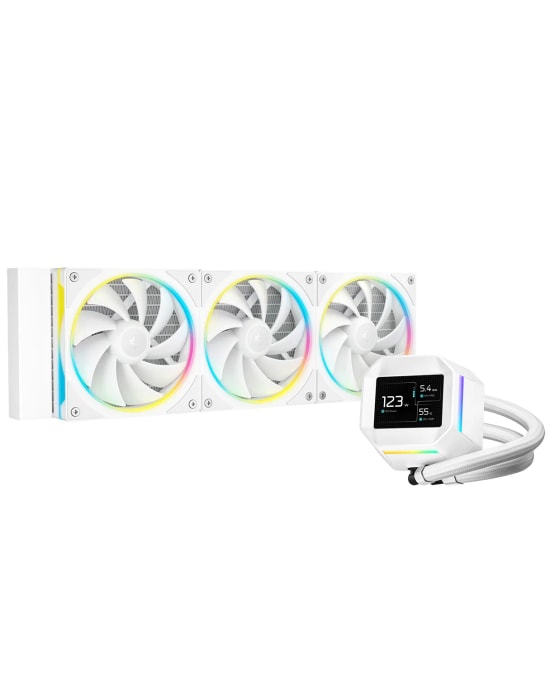 DeepCool LM360-WH RGB Beyaz Sıvı İşlemci Soğutucu - 360mm Radyatör, 3x120mm PWM Fan, Intel ve AMD Uyumlu