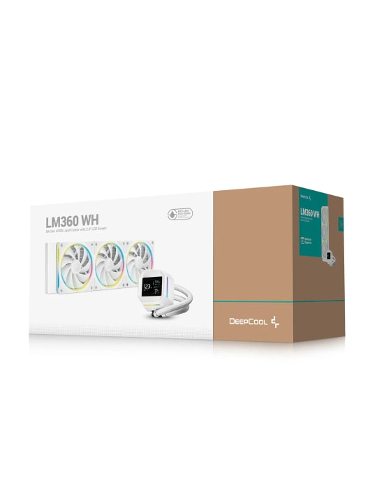 DeepCool LM360-WH RGB Beyaz Sıvı İşlemci Soğutucu - 360mm Radyatör, 3x120mm PWM Fan, Intel ve AMD Uyumlu