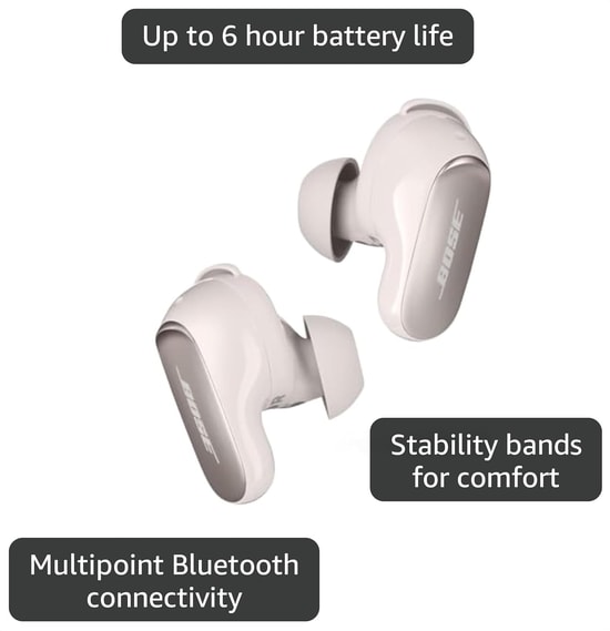 Bose QuietComfort Ultra Earbuds White Smoke Kulak İçi Kulaklık (882826-0020) - Gürültü Engelleme, Bluetooth 5.3