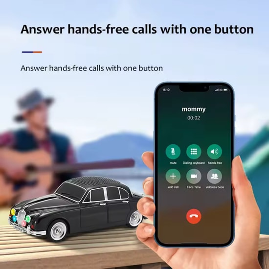 Nettech WS-596 Nostaljik Araba Bej Bluetooth Hoparlör (NT-114352) - FM Radyo, MP3 Çalar, Şarjlı, USB/TF Kart Desteği