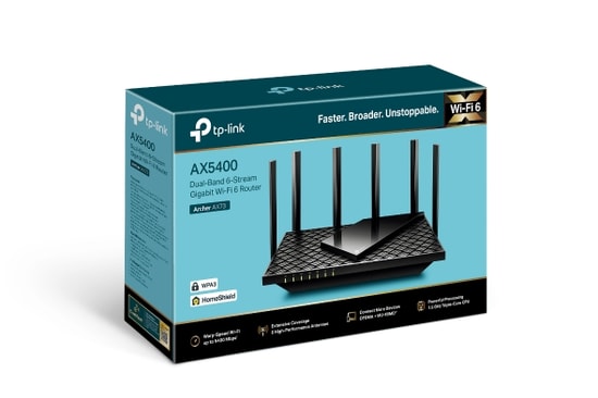 TP-Link Archer AX73 AX5400 Dual-Band Fiber Destekli Wi-Fi 6 Router - 6 Anten, 4 Gigabit Port, WAN, MU-MIMO, VPN, USB 3.0