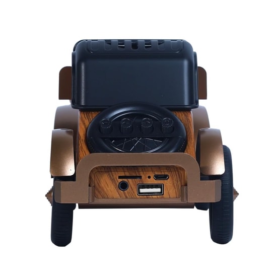 Music Apollo A9 Kahverengi Car Speaker Kablosuz Hoparlör (NT-119324) - FM Radyo, Stereo Ses, Ahşap Tasarım