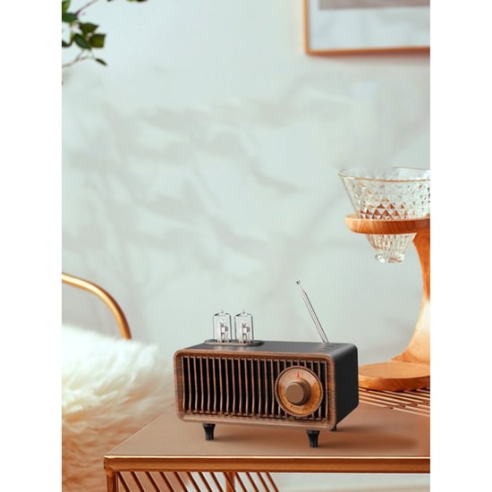 Music Apollo B9 Kahverengi Nostalji Radyo Kablosuz Hoparlör (NT-119323) - FM Radyo, Stereo Ses, Nostaljik Tasarım