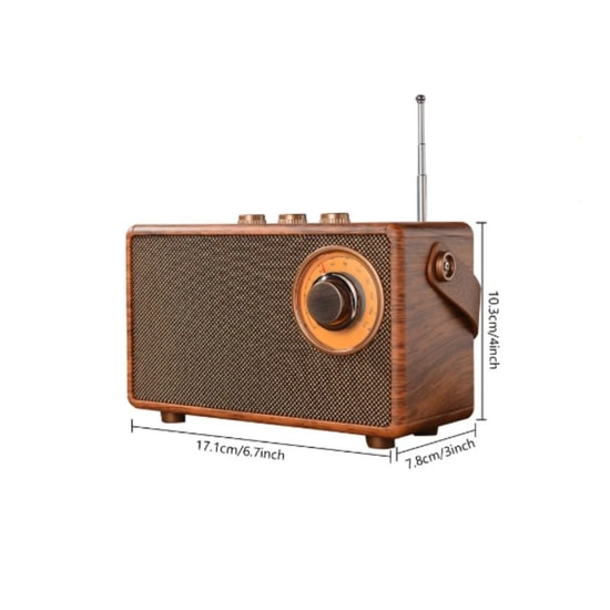 Music Apollo AS23 Kahverengi Nostalji Radyo Kablosuz Hoparlör (NT-119322) - FM Radyo, Stereo Ses, Nostaljik Tasarım