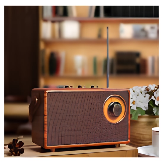 Music Apollo AS23 Kahverengi Nostalji Radyo Kablosuz Hoparlör (NT-119322) - FM Radyo, Stereo Ses, Nostaljik Tasarım