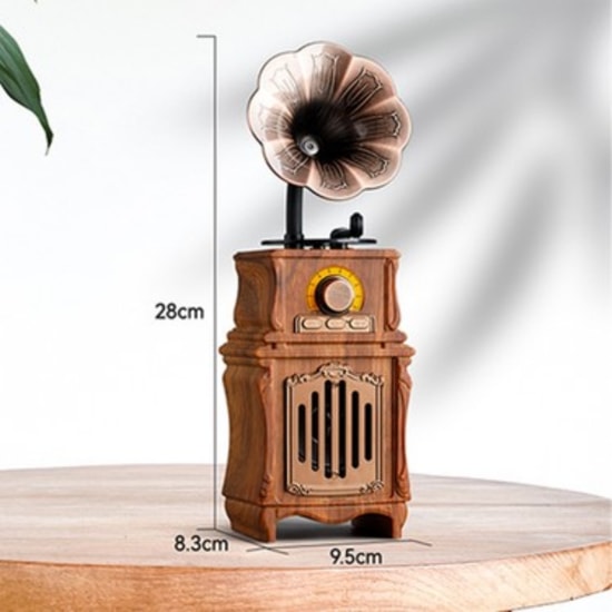 Music Apollo AS31 Kahverengi Nostalji Speaker Kablosuz Hoparlör (NT-119321) - FM Radyo, Stereo Ses, Nostaljik Tasarım