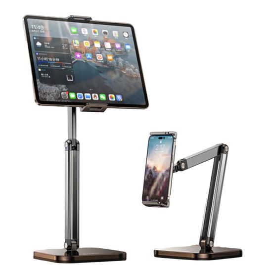 Rtako ZJ02S-02 Siyah Masaüstü Tablet Tutucu (NT-119333) - Alüminyum Malzeme, Ev-Ofis-Okul İçin Ergonomik Stand