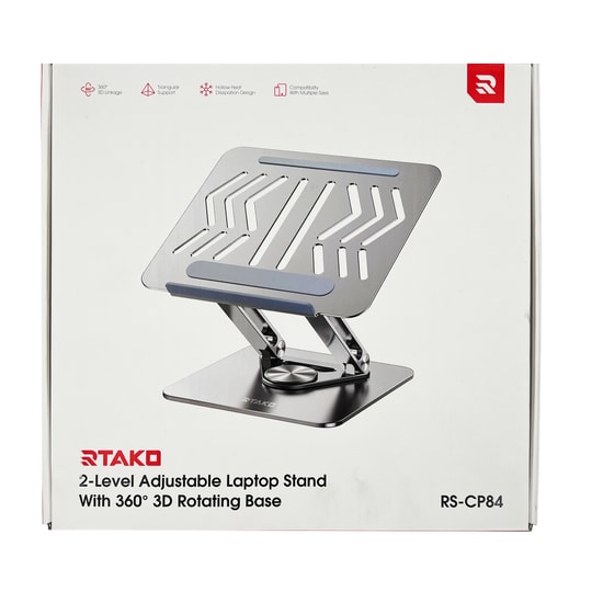Rtako RS-CP84 Gri Tablet-Laptop 360 Derece Döner Braket Stand - Alüminyum Malzeme, İthalatçı Garantili (RS-CP84 GRI)