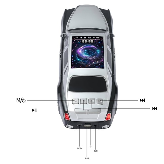 Nettech Wster WS-610 Yeşil Car Speaker NT-117137 - Kablosuz Bluetooth Hoparlör, Stereo Ses, FM Radyo, Led Işıklı