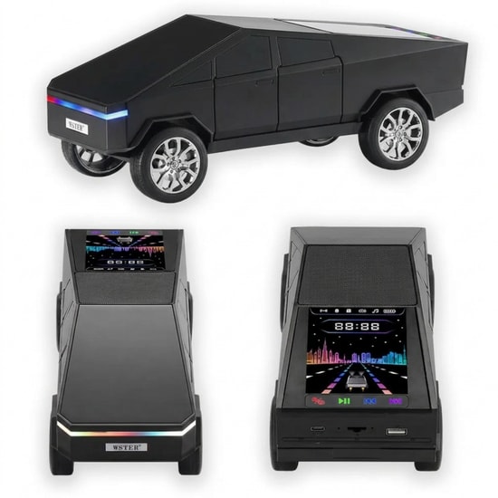 Nettech Wster WS-580 Siyah Car Speaker NT-117105 - Kablosuz Bluetooth Hoparlör, Stereo Ses, FM Radyo, Led Pil Göstergeli