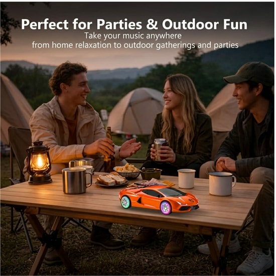 Nettech Wster WS-690 Turuncu Car Speaker NT-117706 - Kablosuz Bluetooth Hoparlör, Stereo Ses, FM Radyo, Led Işıklı