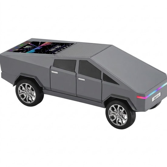 Nettech Wster WS-580 Gri Car Speaker NT-117106 - Kablosuz Bluetooth Hoparlör, Stereo Ses, FM Radyo, Led Pil Göstergeli