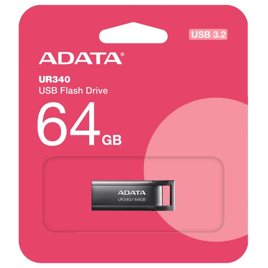 Adata Royal UR340 64GB USB 3.2 Metal Flash Bellek (AROY-UR340-64GBK) - Dayanıklı Metal Gövde, Şık ve Kompakt Tasarım