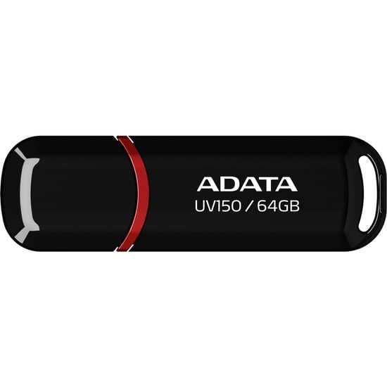 Adata UV150 64GB USB 3.2 Siyah Flash Bellek (AUV150-64G-RBK) - 100MB/s Okuma, USB 3.2 Gen1, Kapaklı Tasarım