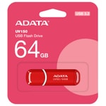 Adata UV150 64GB USB 3.2 Kırmızı Flash Bellek (AUV150-64G-RRD) - USB 3.2 Gen1 Hız, Kapaklı Tasarım, 24 Ay Garanti