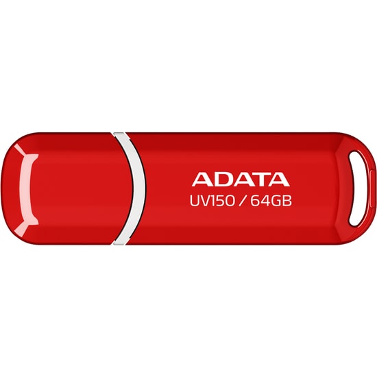 Adata UV150 64GB USB 3.2 Kırmızı Flash Bellek (AUV150-64G-RRD) - USB 3.2 Gen1 Hız, Kapaklı Tasarım, 24 Ay Garanti