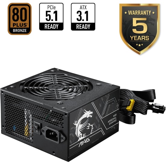 MSI MAG FORGE 121A B75 PCIE5 II ATX Gaming Kasa - Temperli Cam, 6x120mm Auto RGB Fan, 750W 80+ Bronz PSU Dahil