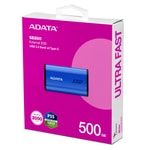 Adata SE880 500GB Taşınabilir SSD (AELI-SE880-500GCBU) - USB 3.2 Gen 2x2, 2000/2000MB/s Okuma Yazma, Tip-C Mavi