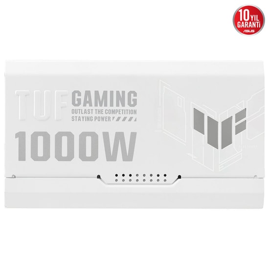 Asus TUF-GAMING-1000G-WH-GOLD 1000W 80+ Gold Güç Kaynağı - Tam Modüler, ATX 3.0, 135mm Fan, Beyaz, 10 Yıl Garanti