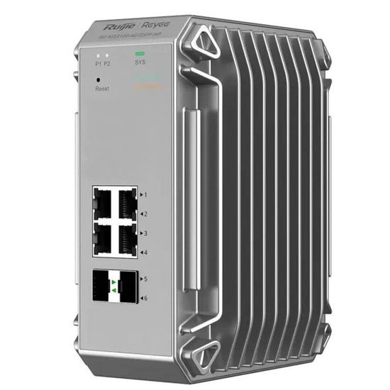 Ruijie Reyee RG-NIS3100-4GT2SFP-HP 4 Port Gigabit Poe Endüstriyel Switch - 2xSFP, 120W, L2 Cloud Yönetilebilir