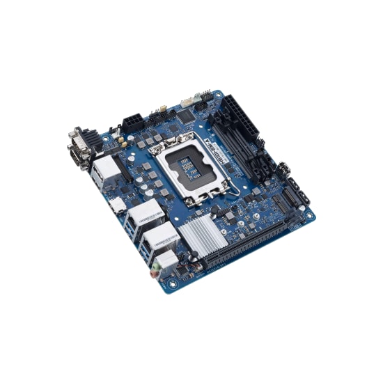 Asus H610I-EM-A INTEL H610 LGA1700 DDR4 Mini ITX Anakart - 2xHDMI, 2xVGA, 1xDP, 2xM.2, USB 3.2, 64GB DDR4 Destekli