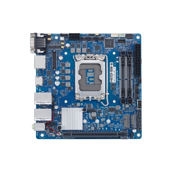 Asus H610I-EM-A INTEL H610 LGA1700 DDR4 Mini ITX Anakart - 2xHDMI, 2xVGA, 1xDP, 2xM.2, USB 3.2, 64GB DDR4 Destekli