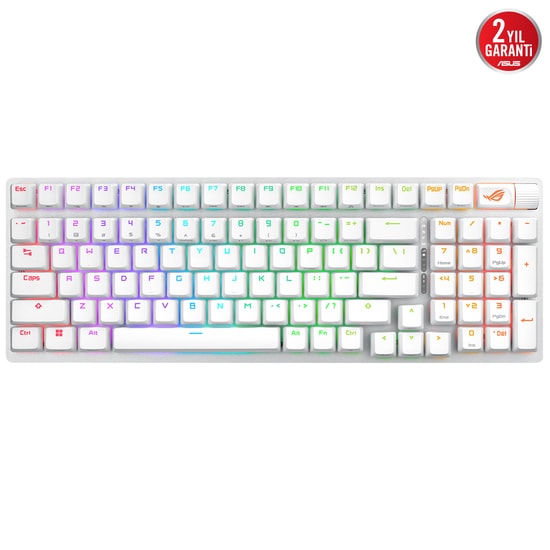 Asus ROG STRIX SCOPE II 96 WL/NX SNOW BEYAZ Oyuncu Klavyesi - 3 Mod Bağlantı, NX Snow Switch, Türkçe Q, RGB