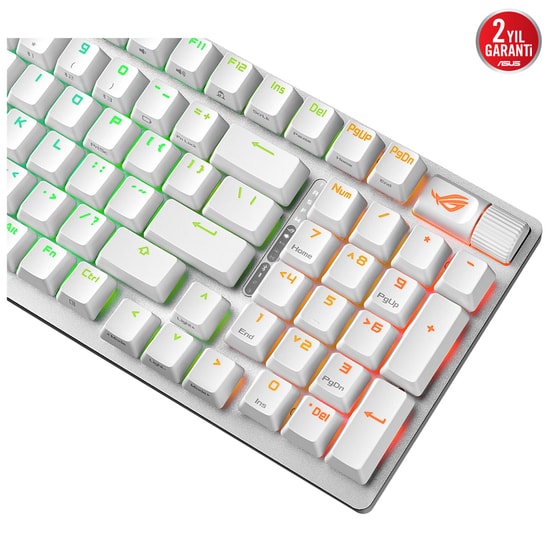 Asus ROG STRIX SCOPE II 96 WL/NX SNOW BEYAZ Oyuncu Klavyesi - 3 Mod Bağlantı, NX Snow Switch, Türkçe Q, RGB