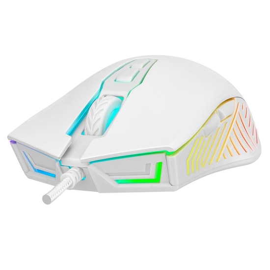Rampage SMX-G68 SPEAR V2 Beyaz Kablolu RGB Oyuncu Mouse - 12800 DPI, 7D Makrolu, Örgü Kablo, Optik Sensör